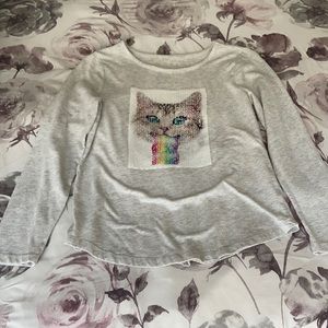 Children’s Place, girls sequin kitty top
